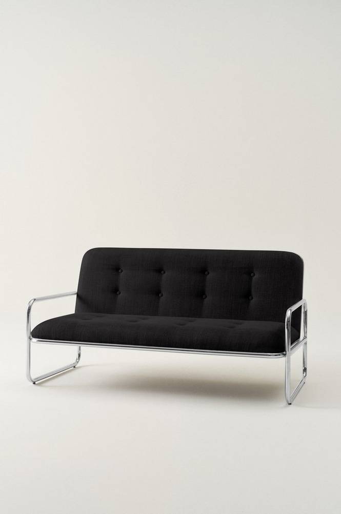 ALMELO soffa 2-sits Svart/Grå