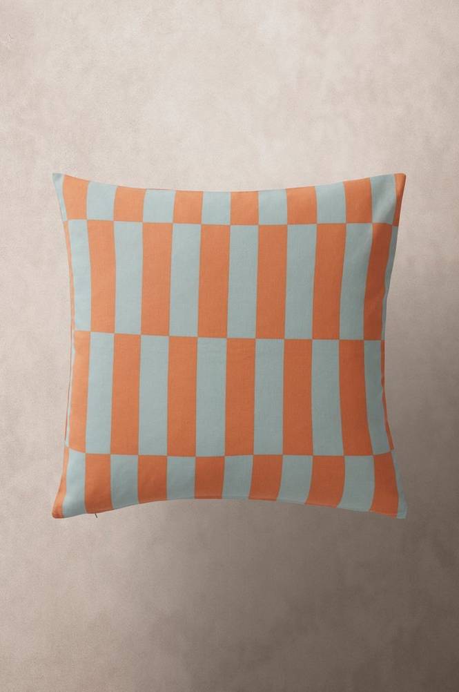 JUNA kuddfodral 50x50 cm Blå/rosa