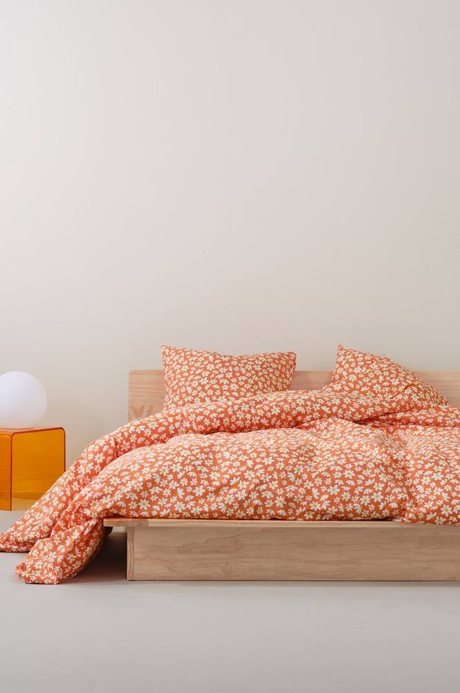 DAISY påslakanset dubbelsäng - ekologisk Orange