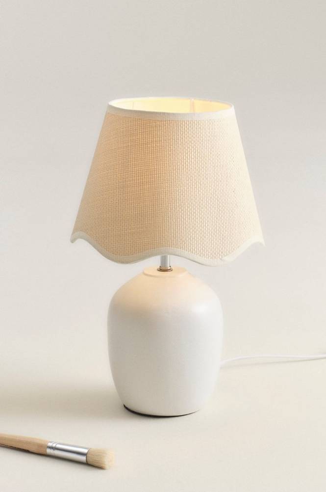 NIMES bordslampa Vit/natur
