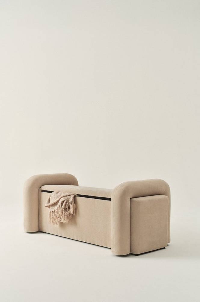 KOMORO bänk med förvaring 150 cm Beige