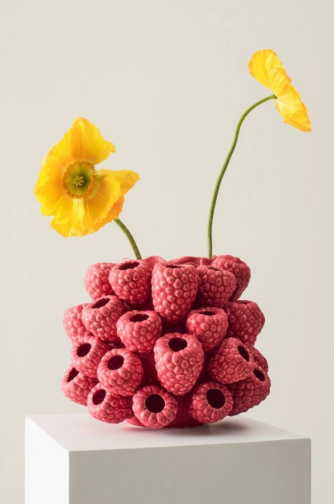 RASBERRY vas/kruka Hallonröd