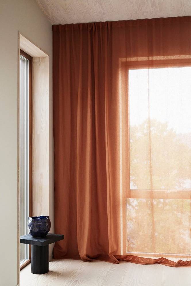 CLEO måttbeställd gardin Bränd orange