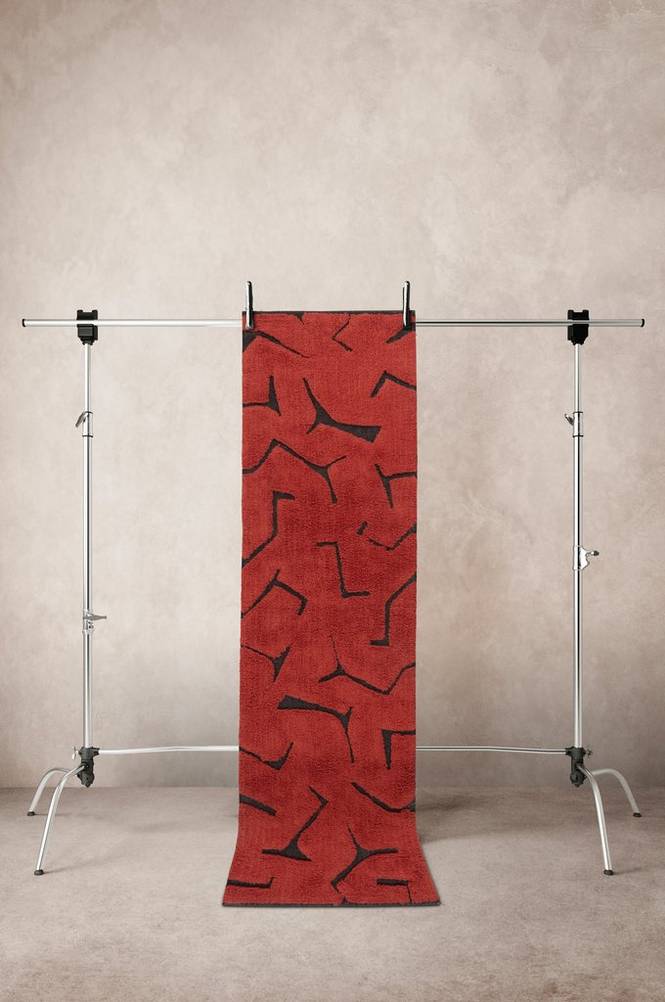 JUNIPER bomullsmatta 70x250 cm Rost/Svart