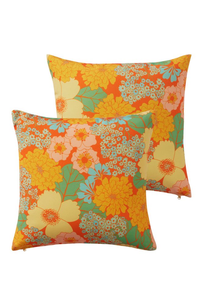 MENTON kudde 2-pack Orange-blommig