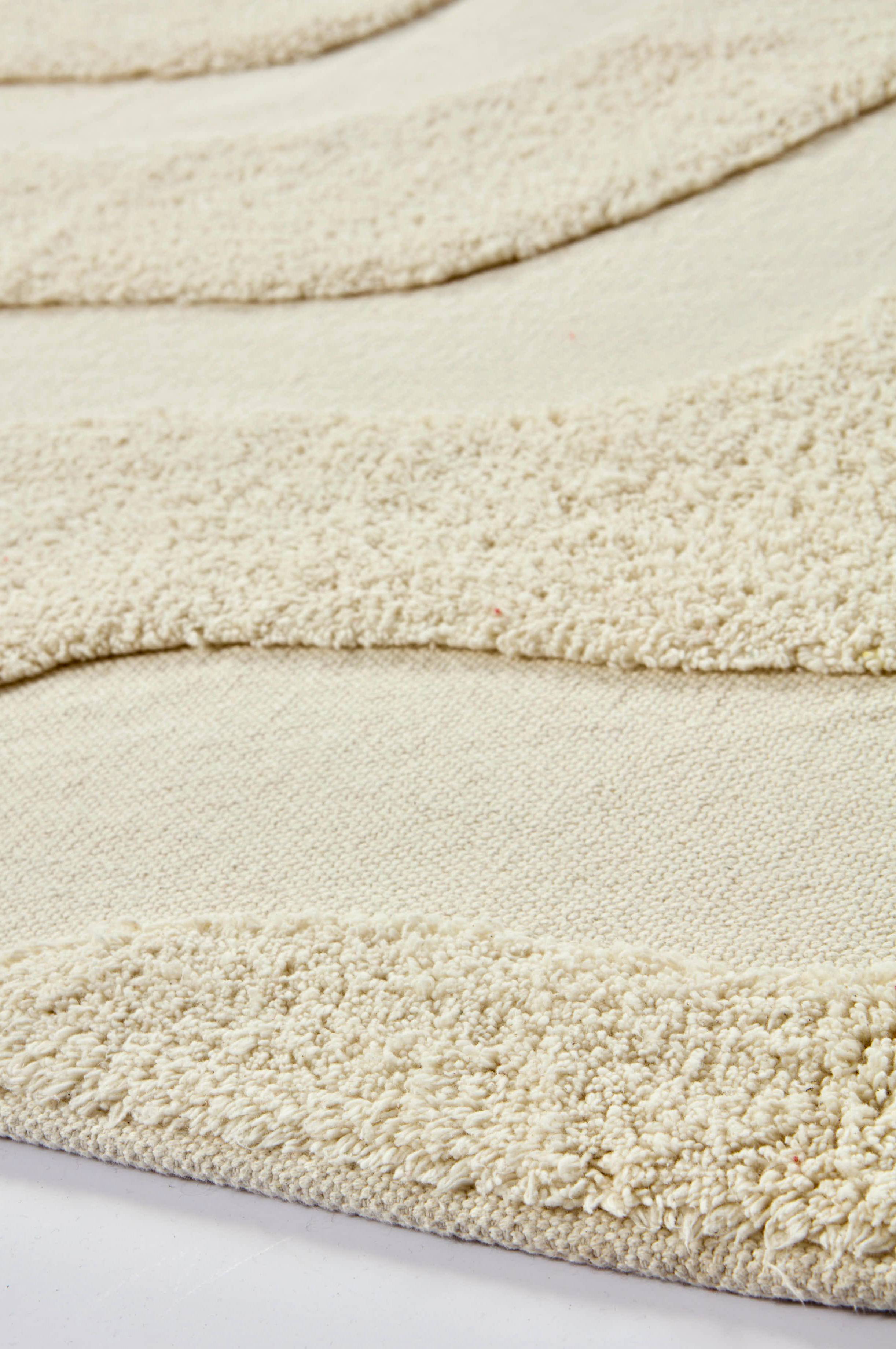 WAVING bomullsmatta ekologisk 130x190 cm - Vit - Mattor | Jotex