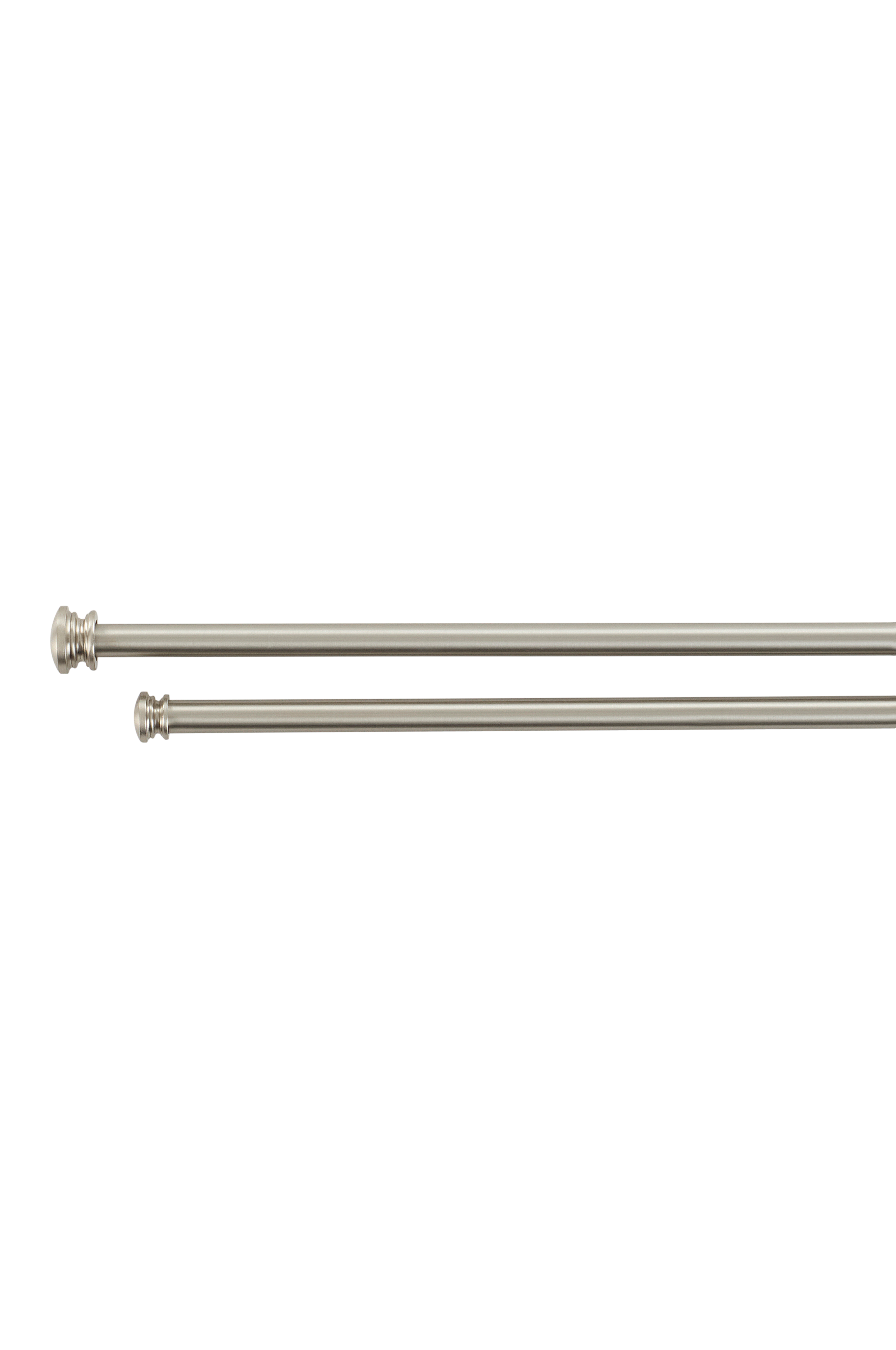 Gordijnroede dubbele stang 16 mm plafondbevestiging roestvrijstalen look metaal zilver 120