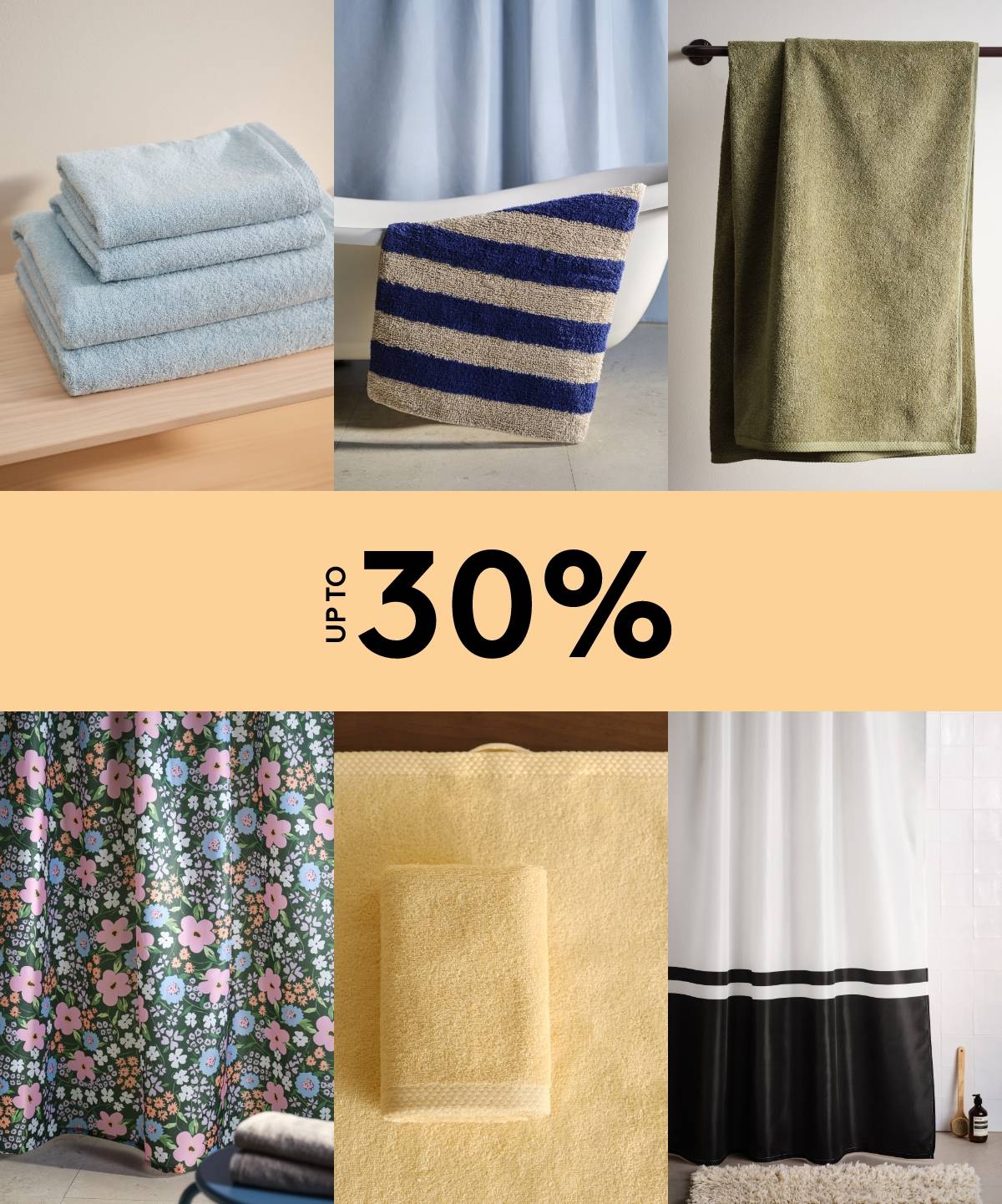 Op til 30% rabat på alle badetekstiler