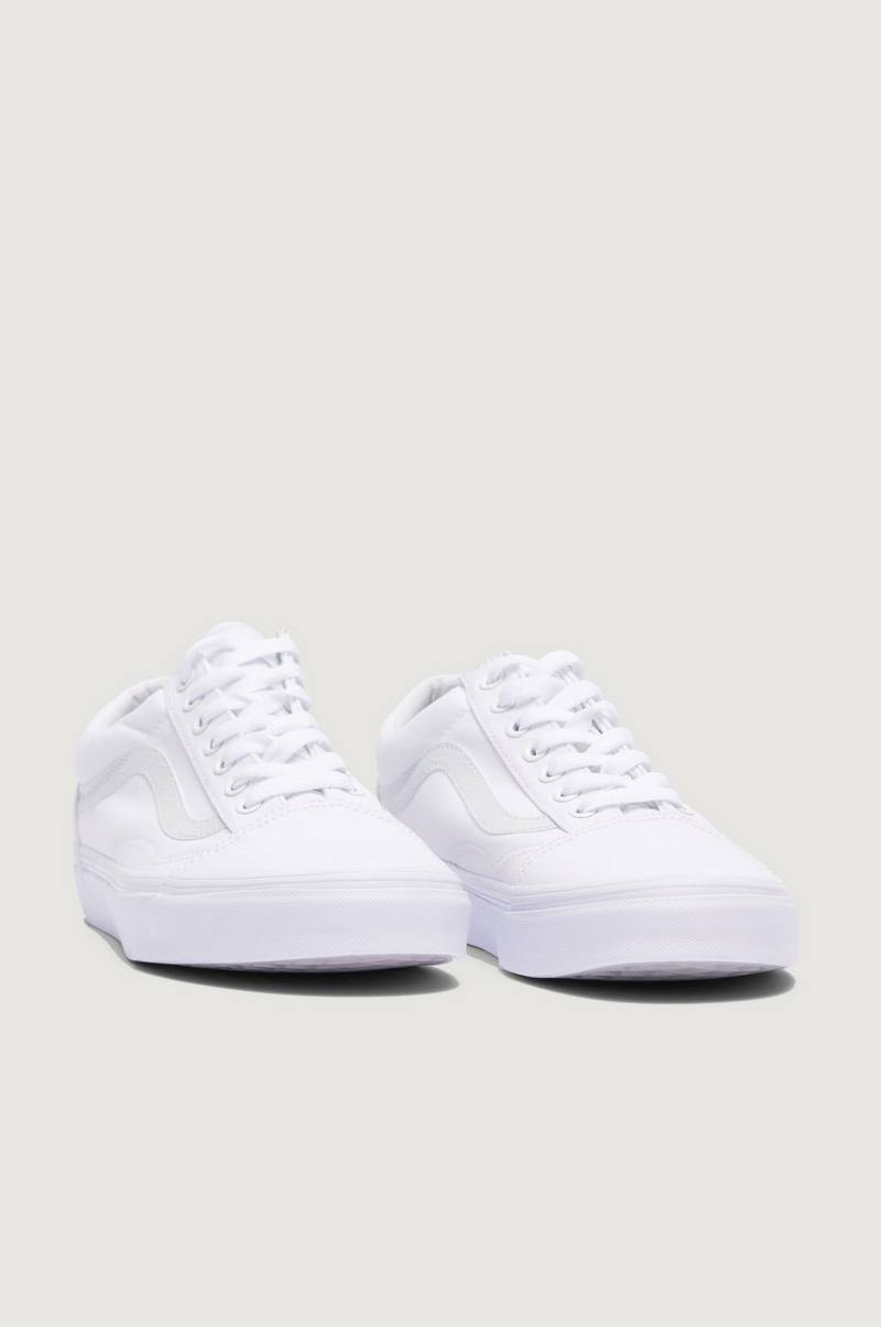 vans old skool trainer in white faux leather