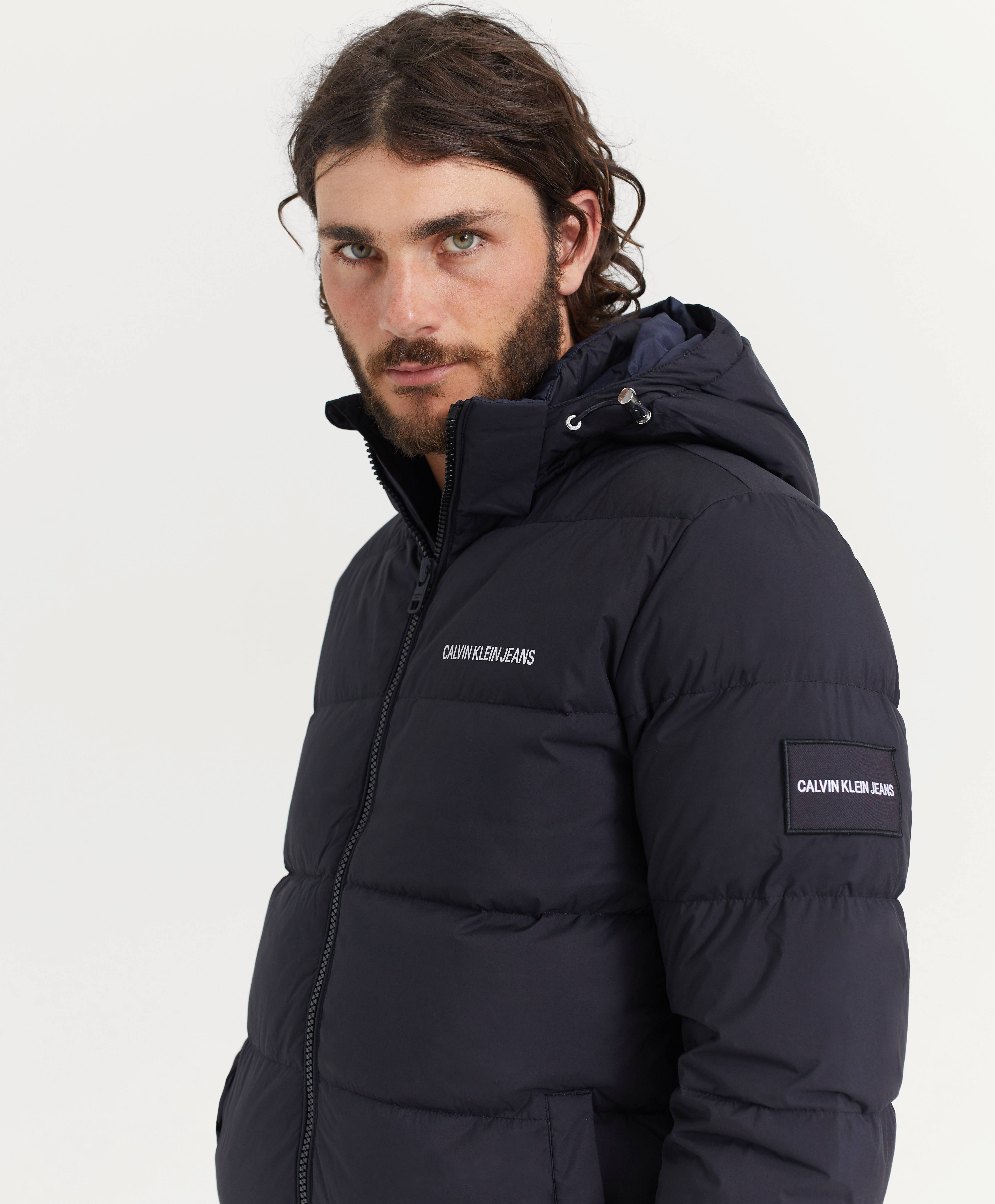 calvin klein jeans hooded down puffer