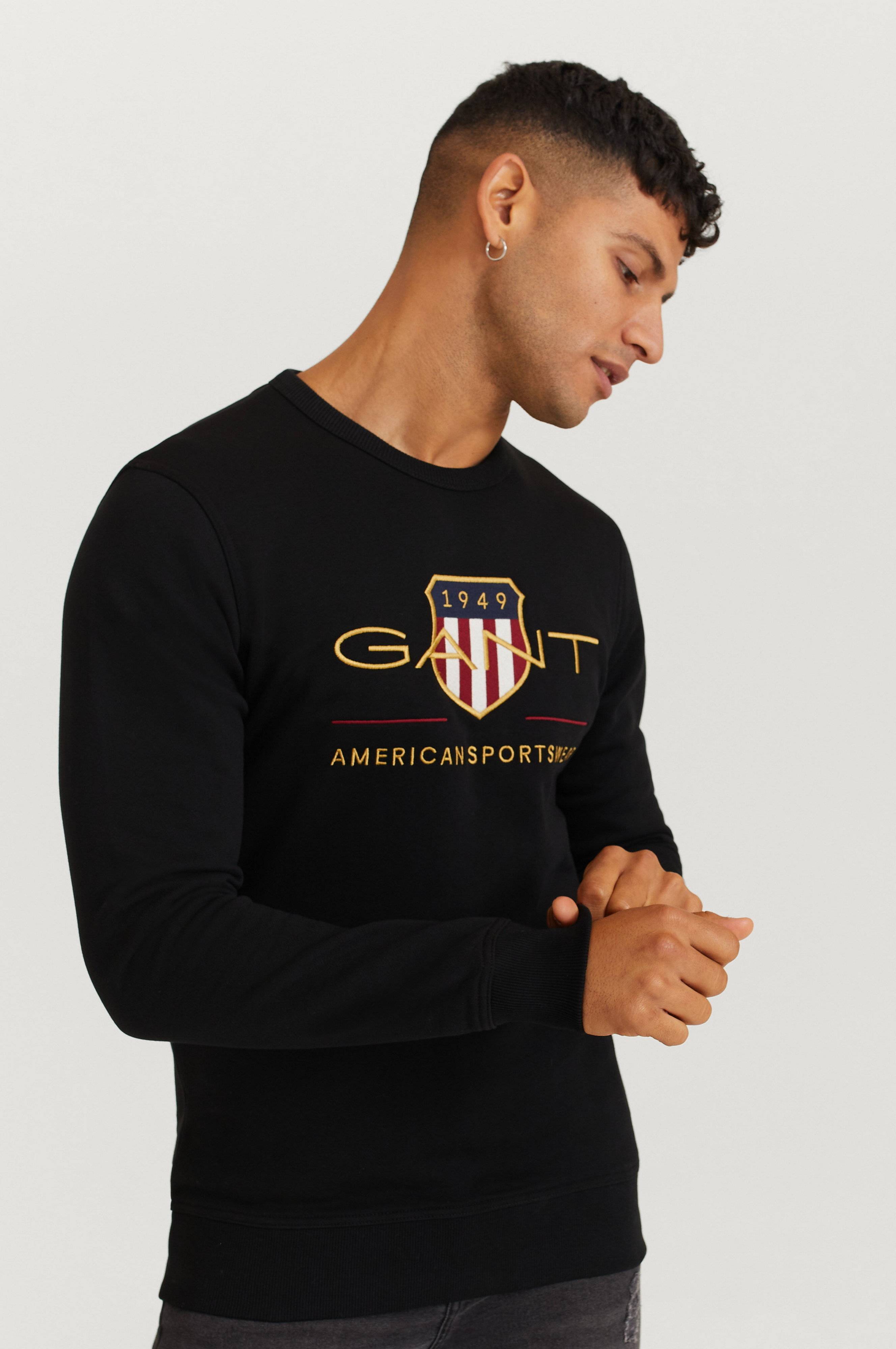 Sweat-shirt GANT Shield Homme - Col Rond, Coton/Polyester, Logo Brodé, Style Décontracté