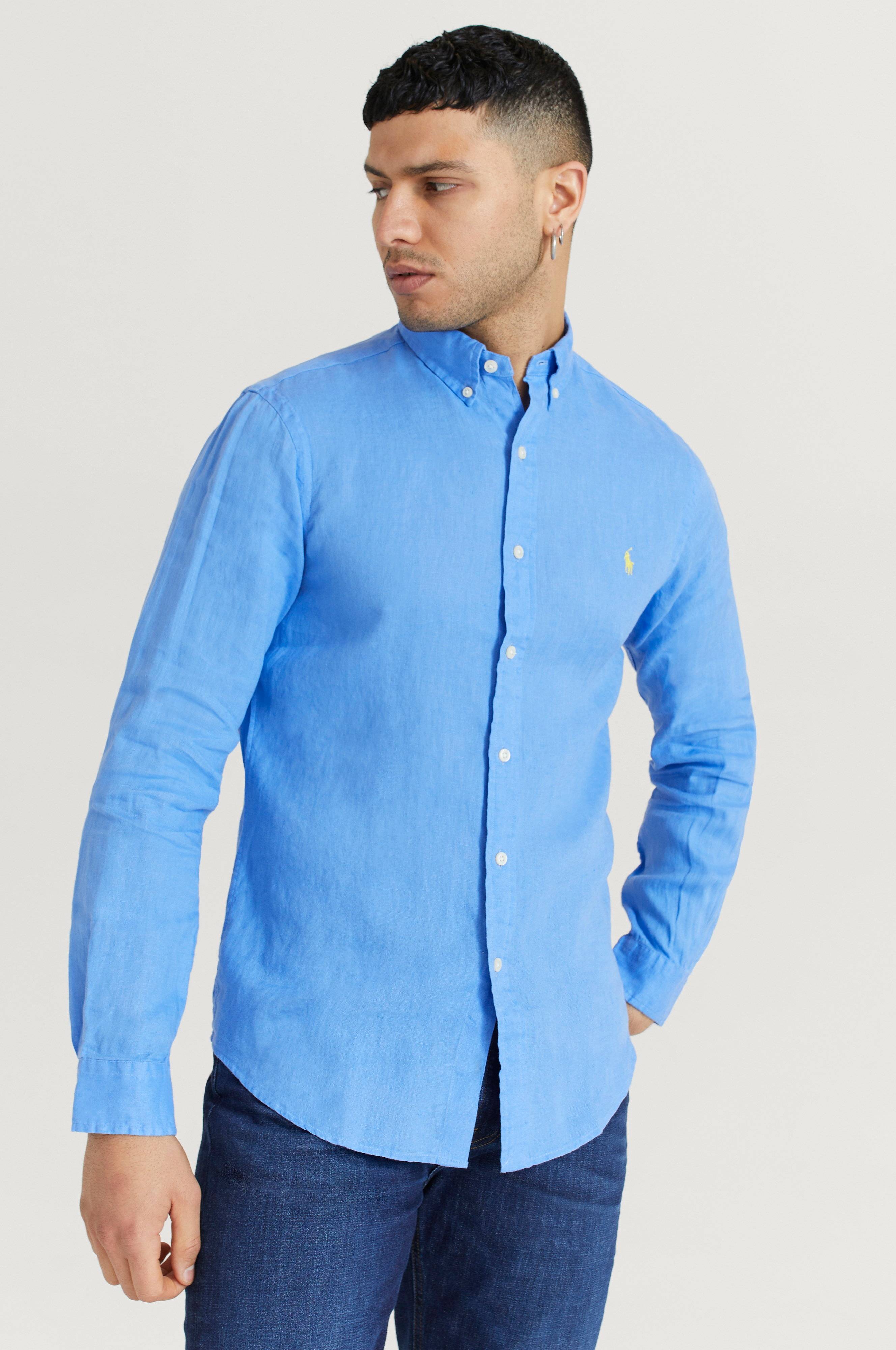 Polo Ralph Lauren Skjorta ZSC19 Slim Fit Linen Shirt - Blå ...